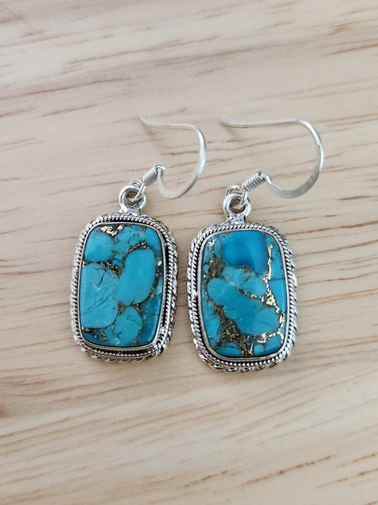 Blue Copper Turquoise earrings